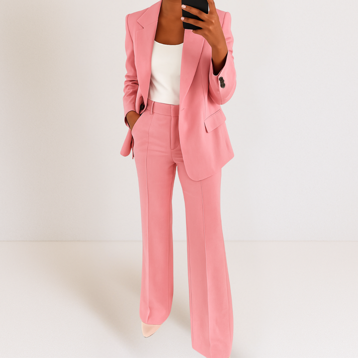 Valéna – Completo Donna 2 Pezzi Elegante – Blazer Sagomato e Pantaloni a Gamba Dritta
