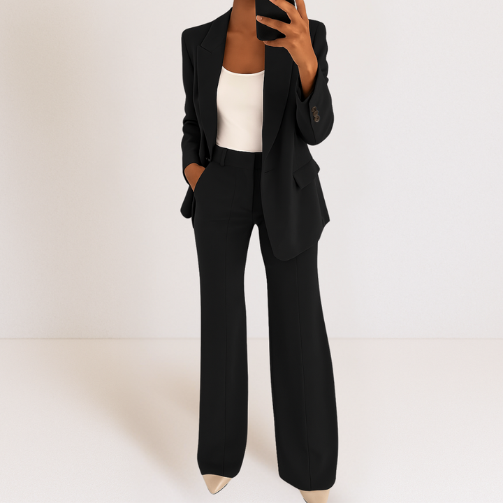 Valéna – Completo Donna 2 Pezzi Elegante – Blazer Sagomato e Pantaloni a Gamba Dritta