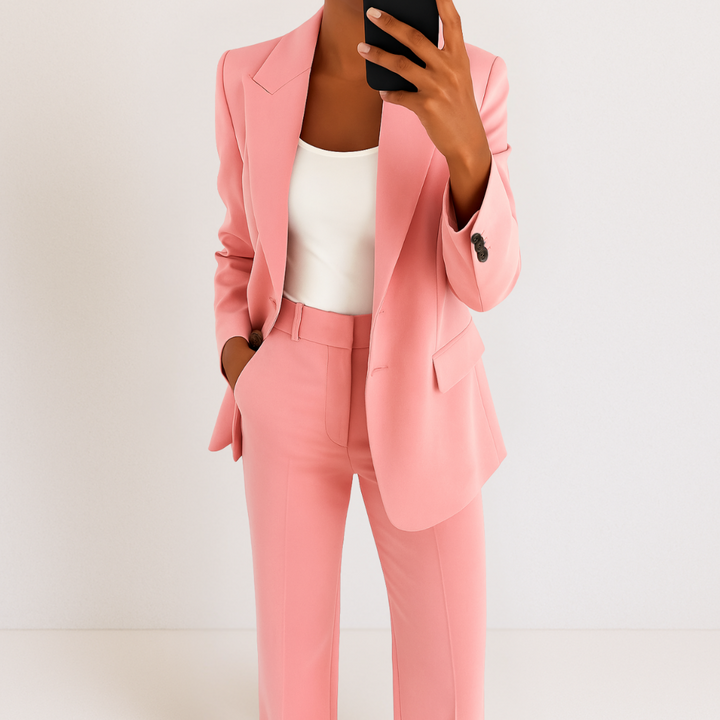 Valéna – Completo Donna 2 Pezzi Elegante – Blazer Sagomato e Pantaloni a Gamba Dritta