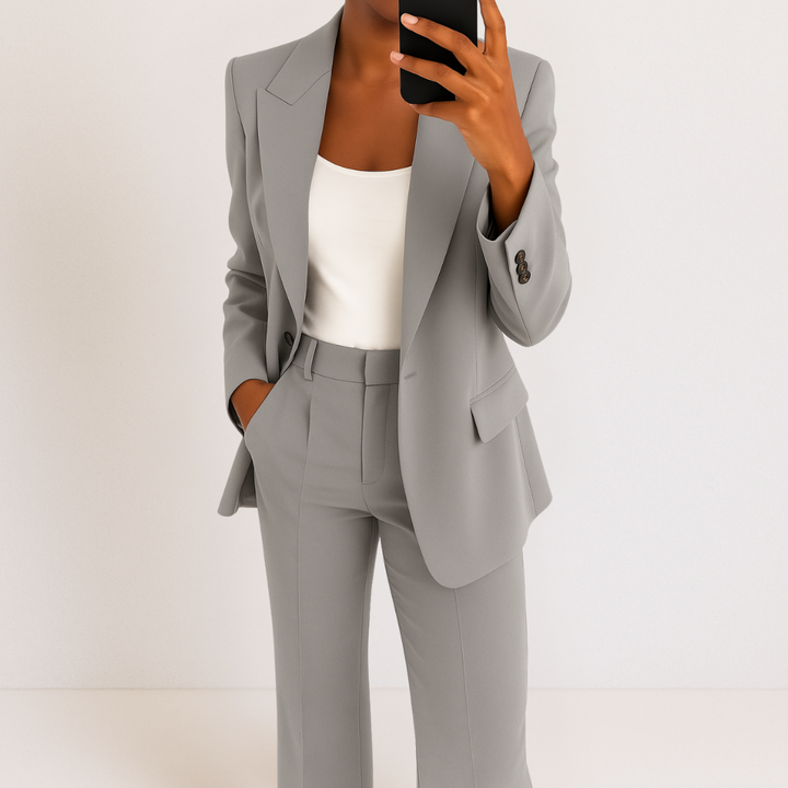 Valéna – Completo Donna 2 Pezzi Elegante – Blazer Sagomato e Pantaloni a Gamba Dritta