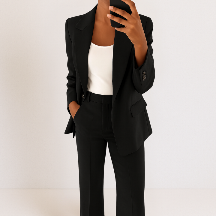 Valéna – Completo Donna 2 Pezzi Elegante – Blazer Sagomato e Pantaloni a Gamba Dritta