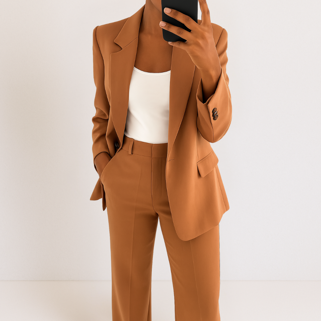 Valéna – Completo Donna 2 Pezzi Elegante – Blazer Sagomato e Pantaloni a Gamba Dritta