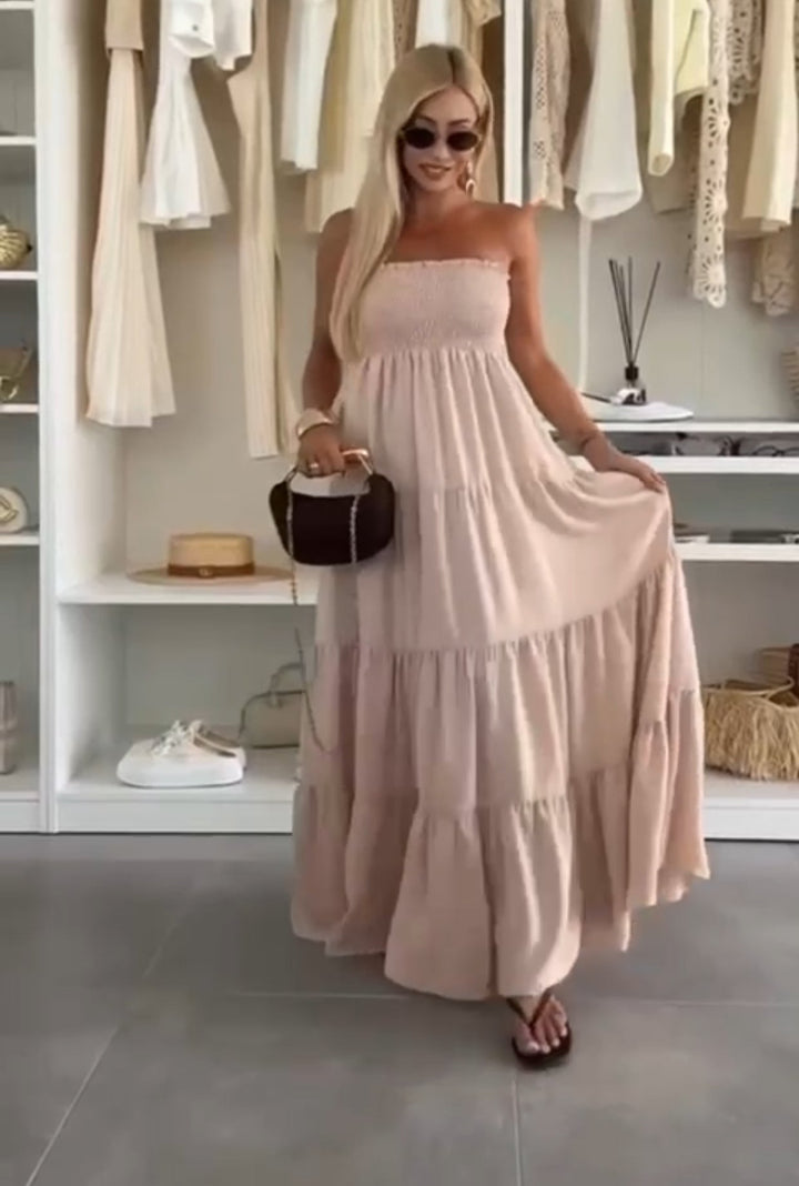 Lusa – Abito Lungo a Fascia Elegante per l’Estate