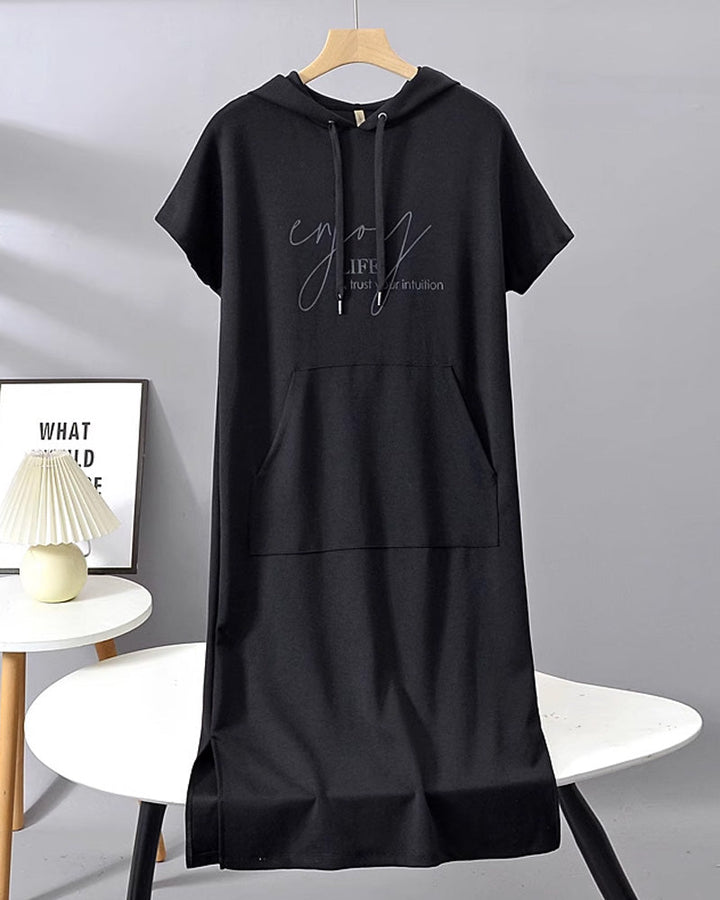 Kéria – Vestito Casual con Cappuccio – Coulisse e Tasche Funzionali