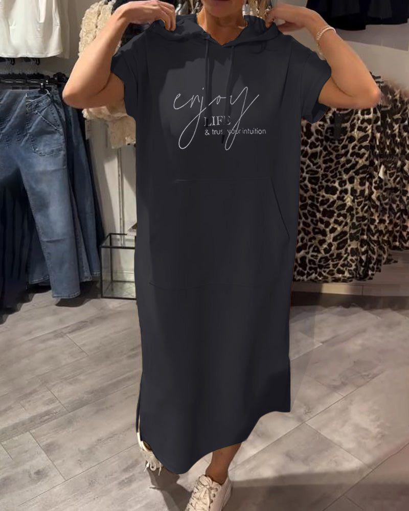 Kéria – Vestito Casual con Cappuccio – Coulisse e Tasche Funzionali