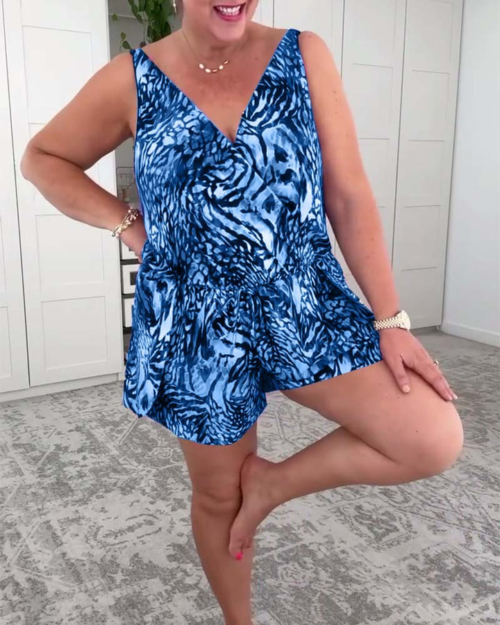 Elyra – Costume Intero con Stampa Colorata e Scollo a V