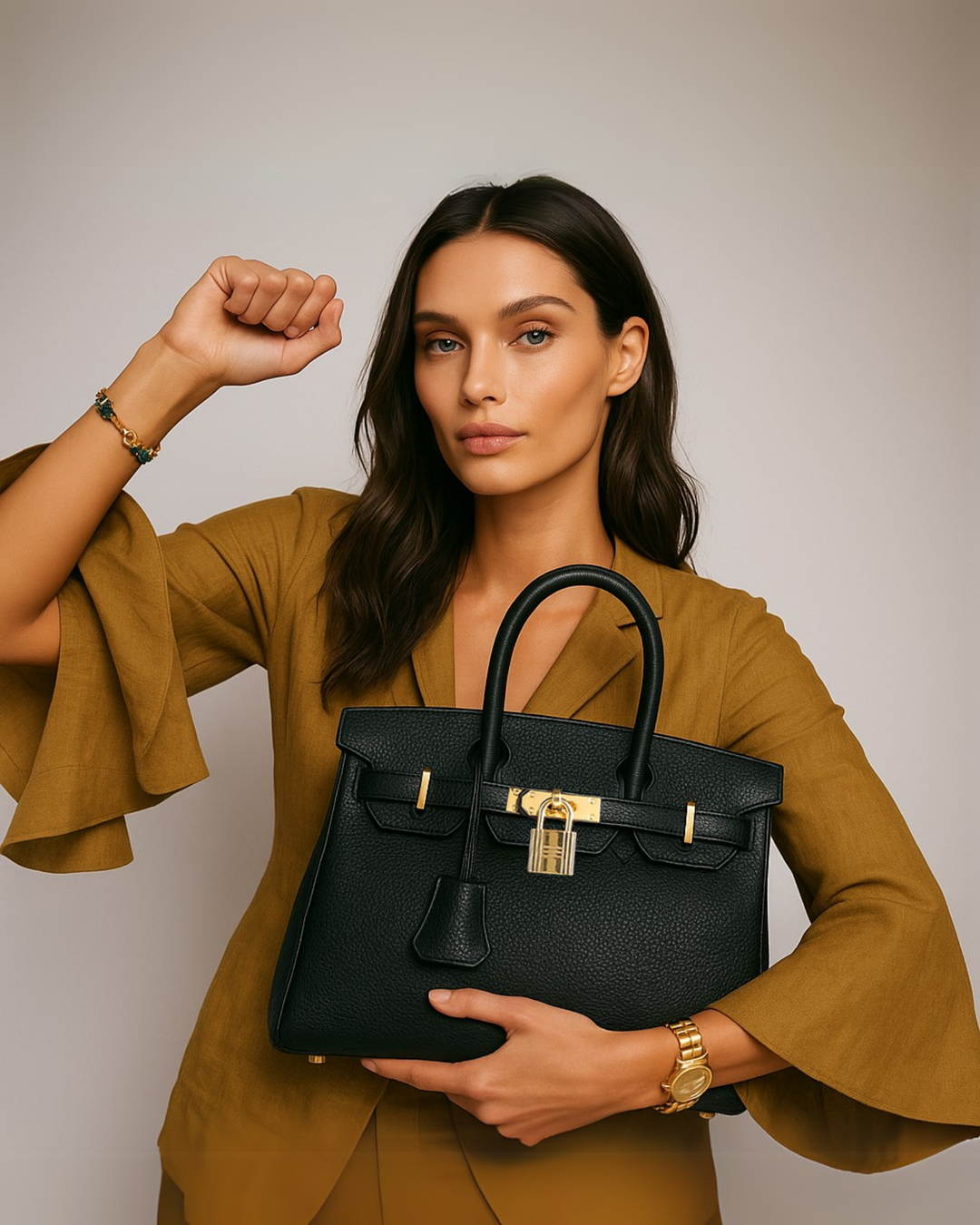 Rivona – Borsa a Mano Elegante in Vera Pelle