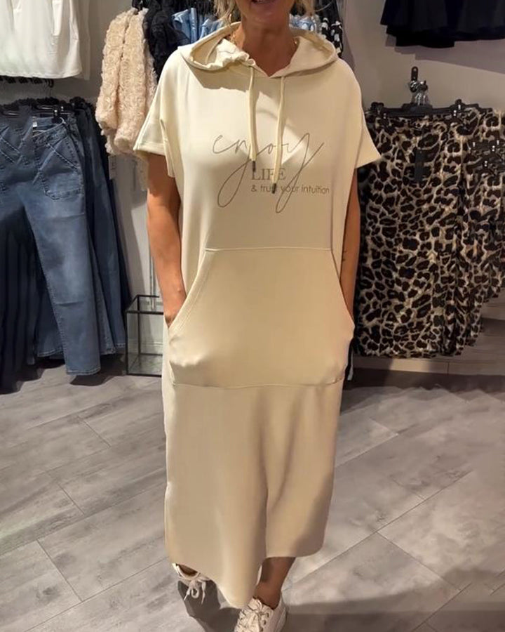 Kéria – Vestito Casual con Cappuccio – Coulisse e Tasche Funzionali