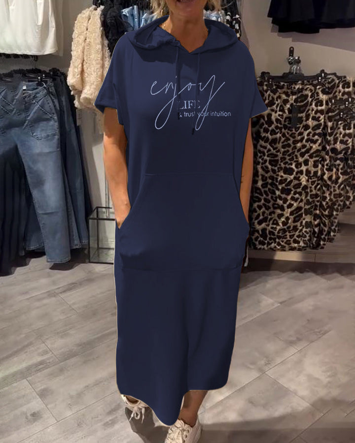 Kéria – Vestito Casual con Cappuccio – Coulisse e Tasche Funzionali