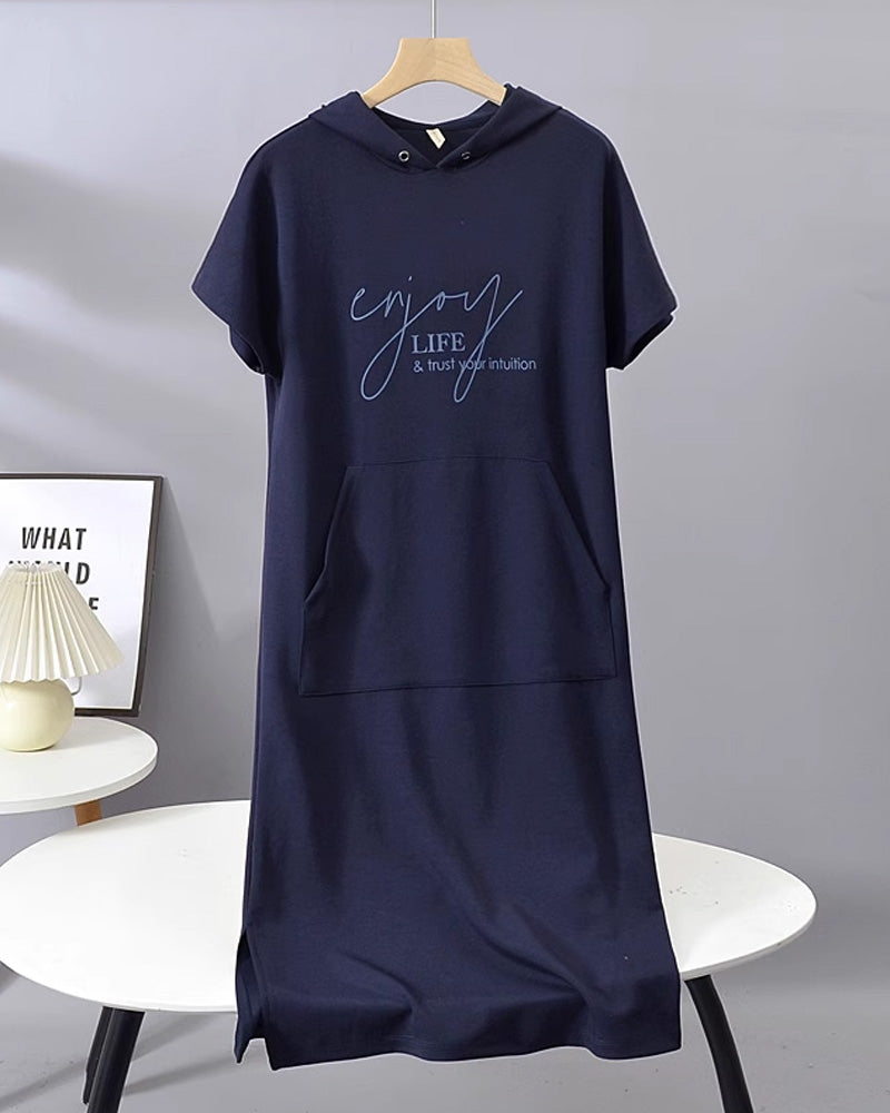 Kéria – Vestito Casual con Cappuccio – Coulisse e Tasche Funzionali