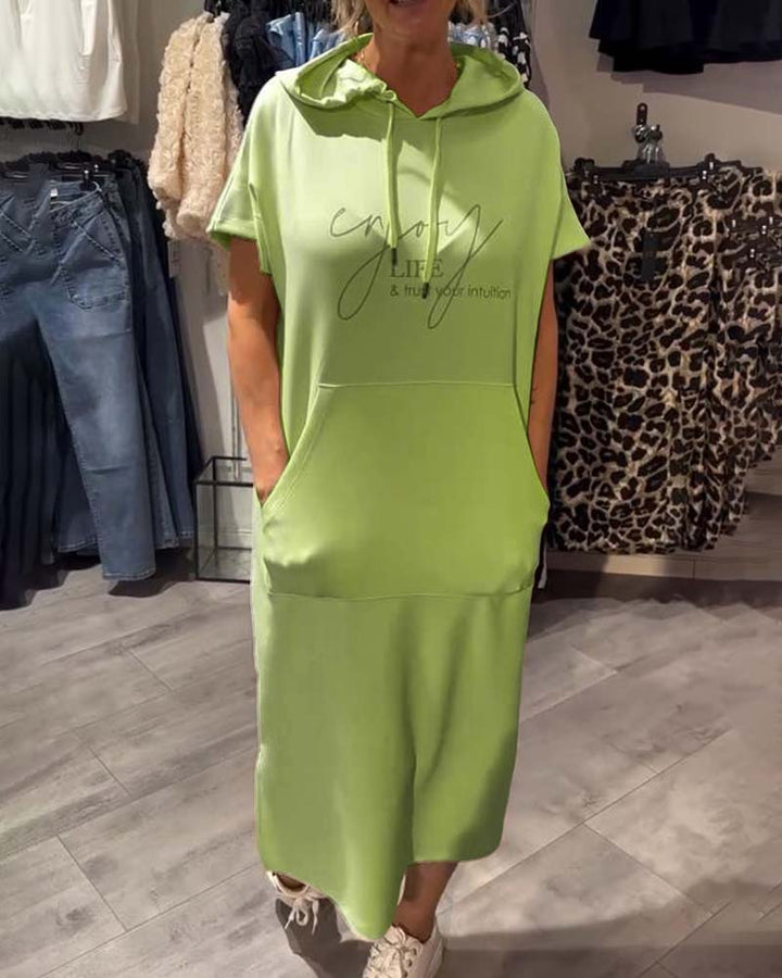 Kéria – Vestito Casual con Cappuccio – Coulisse e Tasche Funzionali