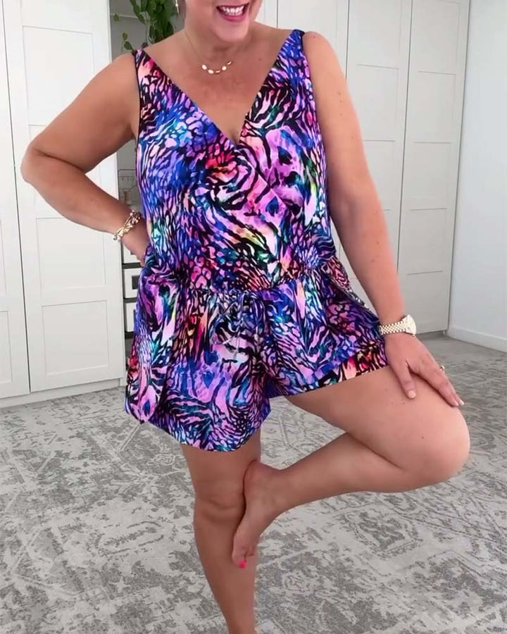 Elyra – Costume Intero con Stampa Colorata e Scollo a V