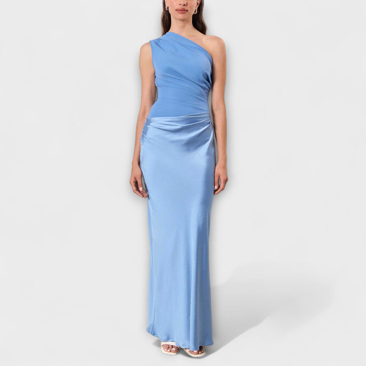 Levana – Abito Maxi Plissettato con Spalla Unica