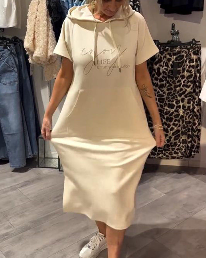 Kéria – Vestito Casual con Cappuccio – Coulisse e Tasche Funzionali