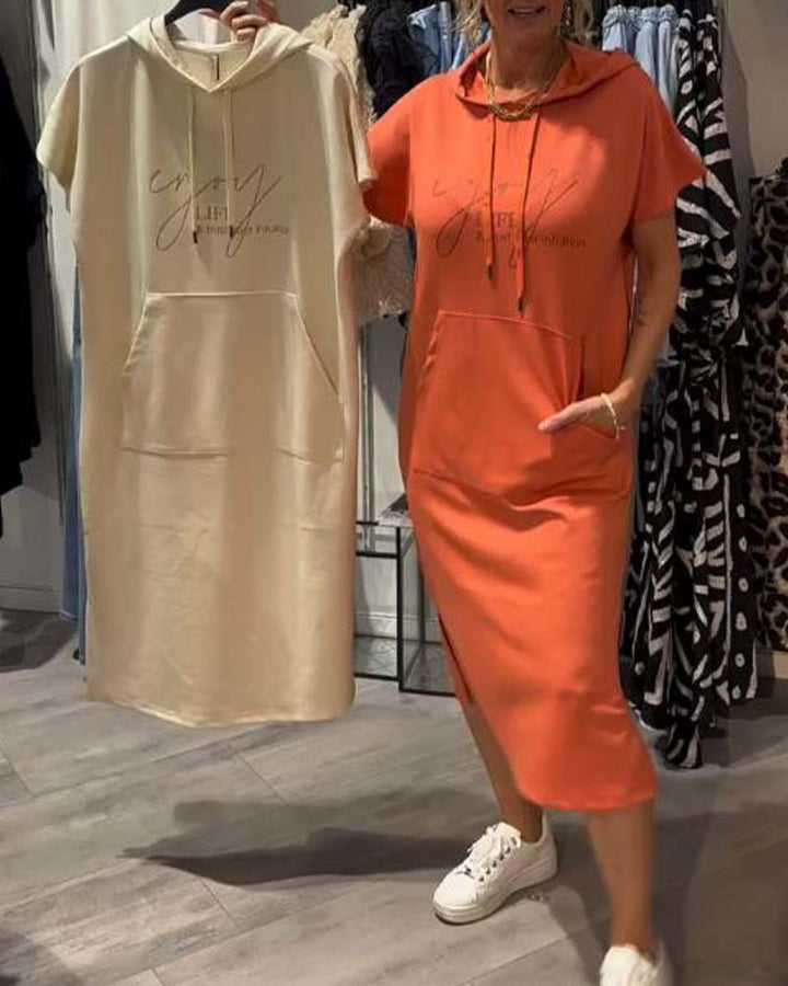 Kéria – Vestito Casual con Cappuccio – Coulisse e Tasche Funzionali