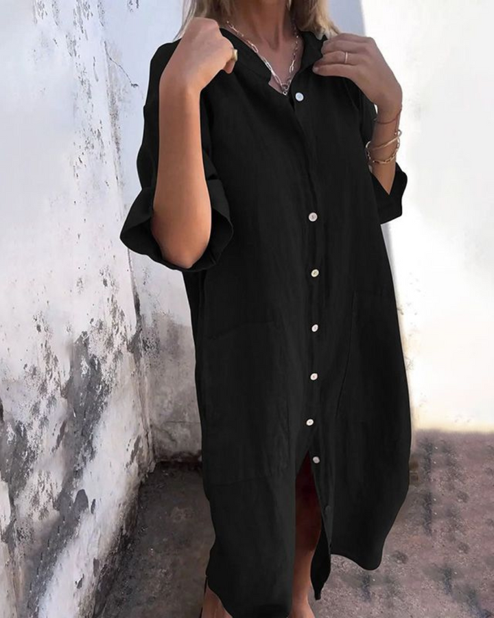 Liyana – Camicia Abito Casual Stile Ibiza – Vestibilità Lunga e Tessuto Leggero
