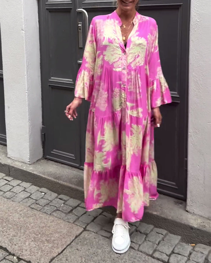 Aya – Abito Patchwork Boho con Maniche a Campana