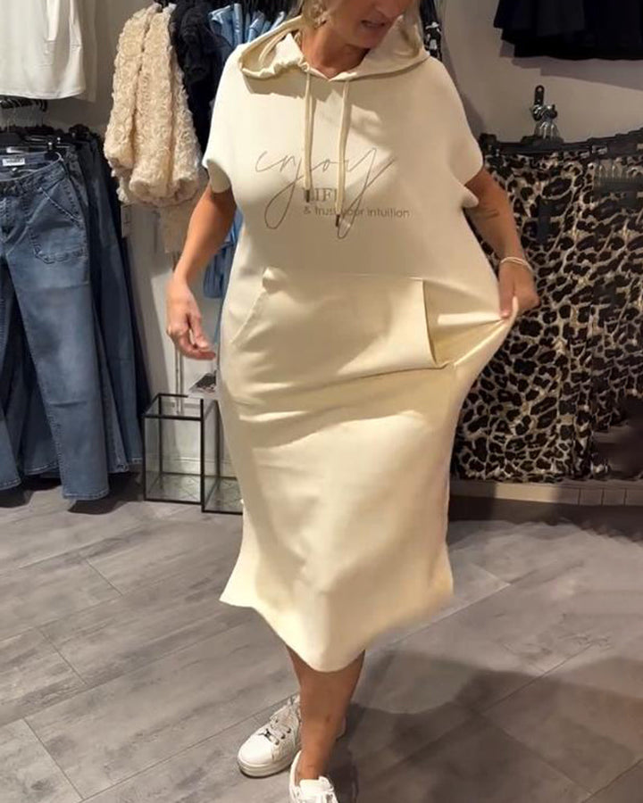 Kéria – Vestito Casual con Cappuccio – Coulisse e Tasche Funzionali