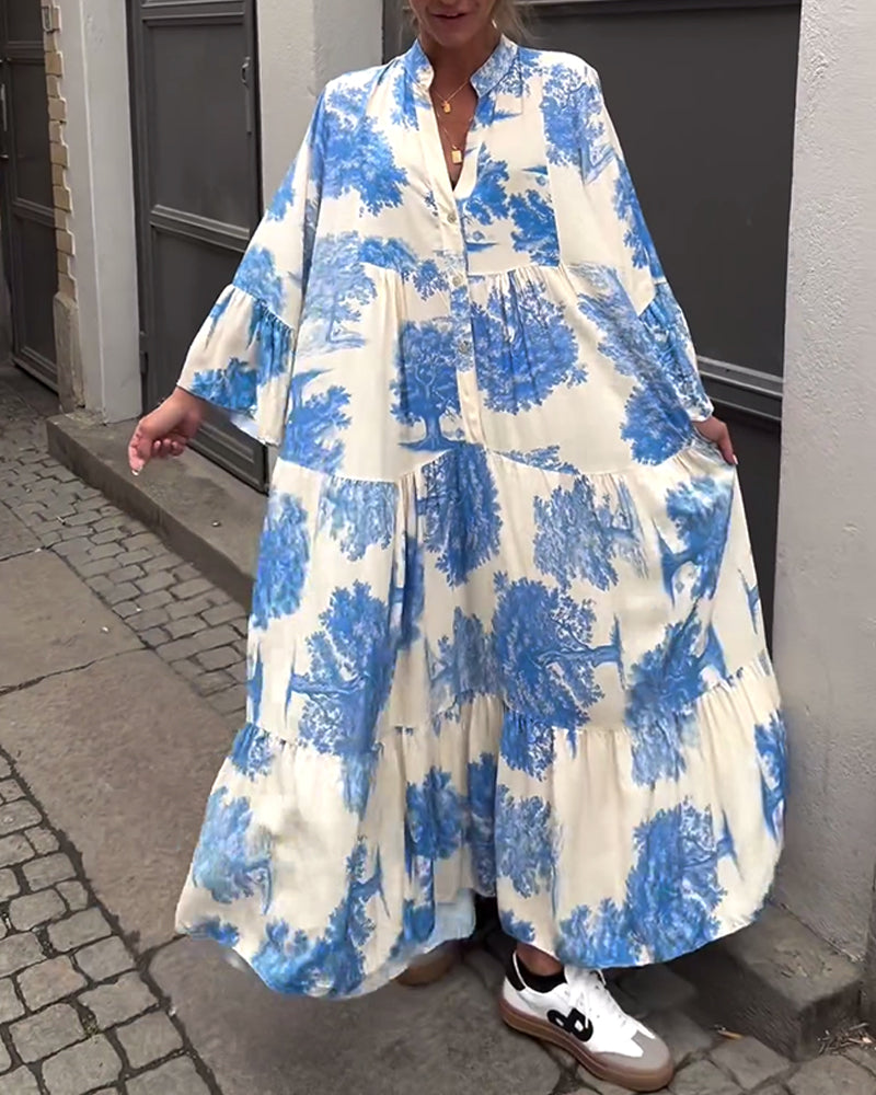 Aya – Abito Patchwork Boho con Maniche a Campana