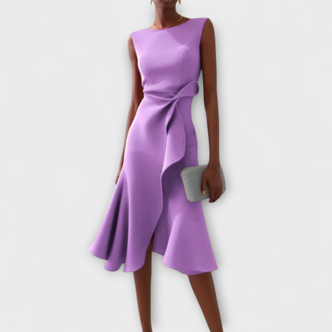 Juliette – Asymmetrical Draped Midi Dress