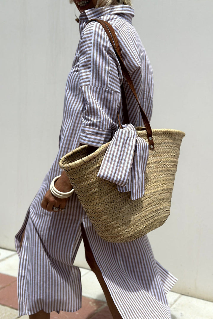 Liora – Abito-Camicia Elegante a Righe