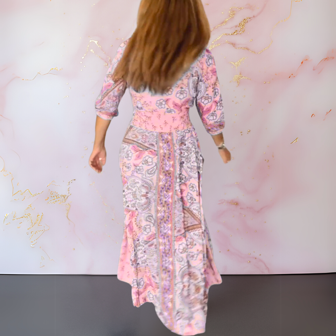 Avelyne – Abito Estivo Elegante con Scollo a V – Taglio Lungo e Leggero