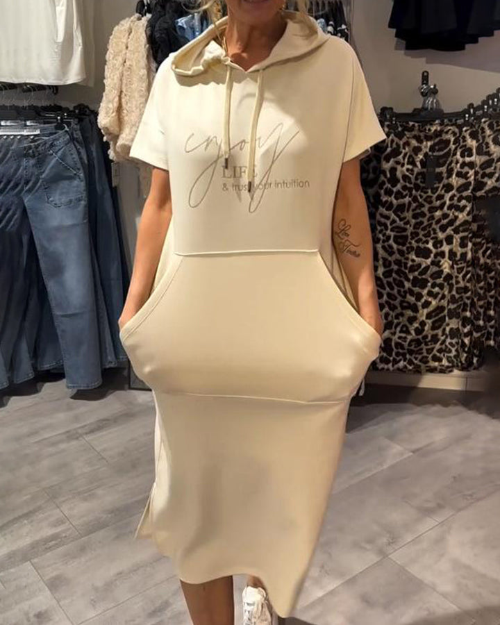 Kéria – Vestito Casual con Cappuccio – Coulisse e Tasche Funzionali