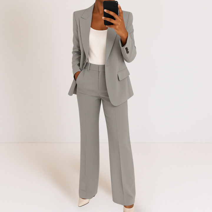 Valéna – Completo Donna 2 Pezzi Elegante – Blazer Sagomato e Pantaloni a Gamba Dritta