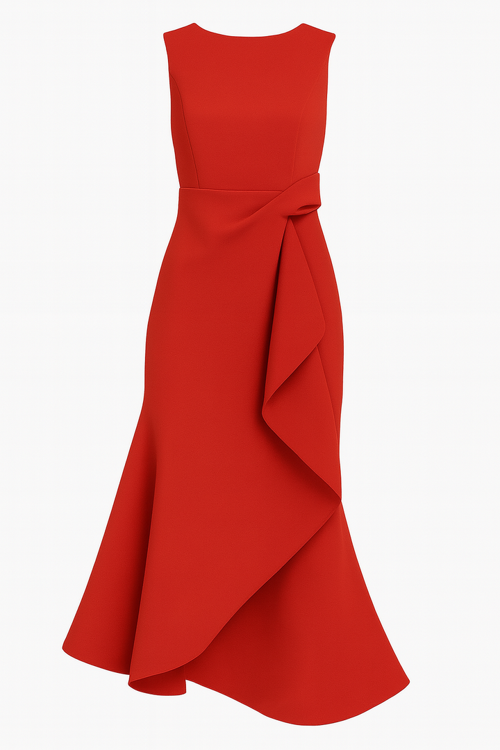 Juliette – Asymmetrical Draped Midi Dress