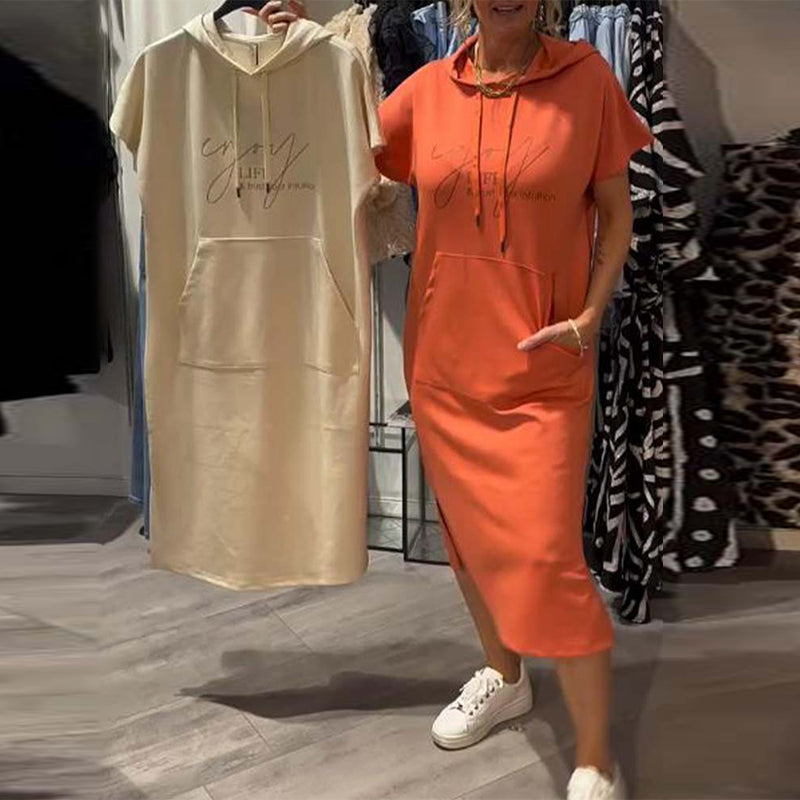 Kéria – Vestito Casual con Cappuccio – Coulisse e Tasche Funzionali