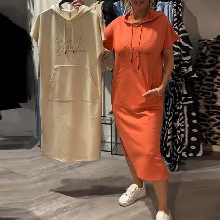 Kéria – Vestito Casual con Cappuccio – Coulisse e Tasche Funzionali