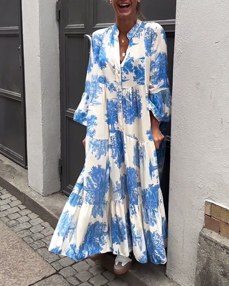 Aya – Abito Patchwork Boho con Maniche a Campana