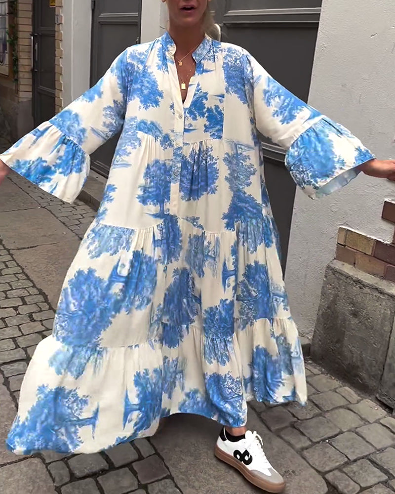 Aya – Abito Patchwork Boho con Maniche a Campana