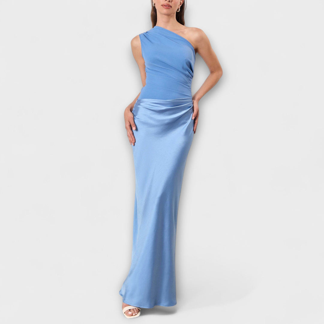 Levana – Abito Maxi Plissettato con Spalla Unica