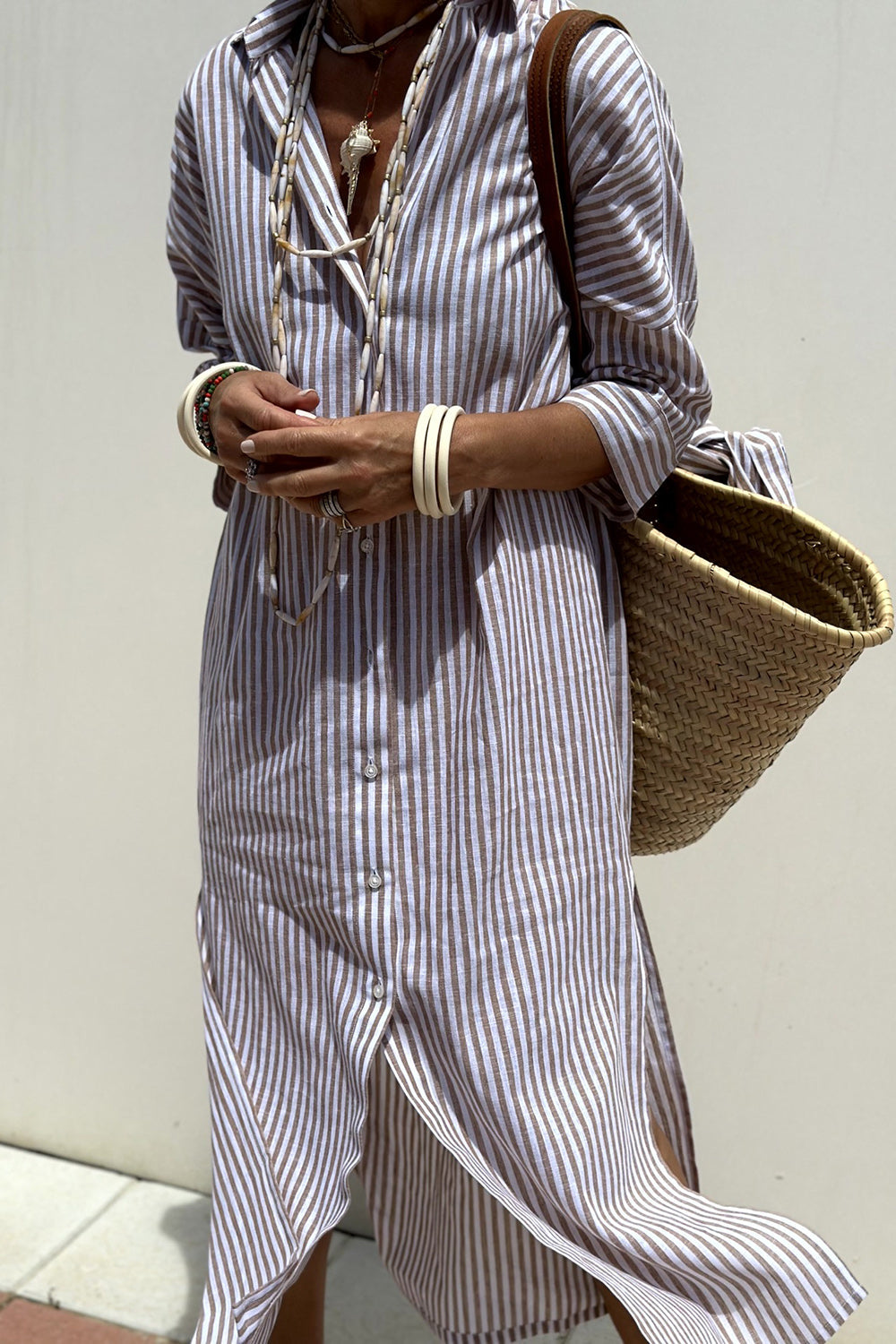 Liora – Abito-Camicia Elegante a Righe