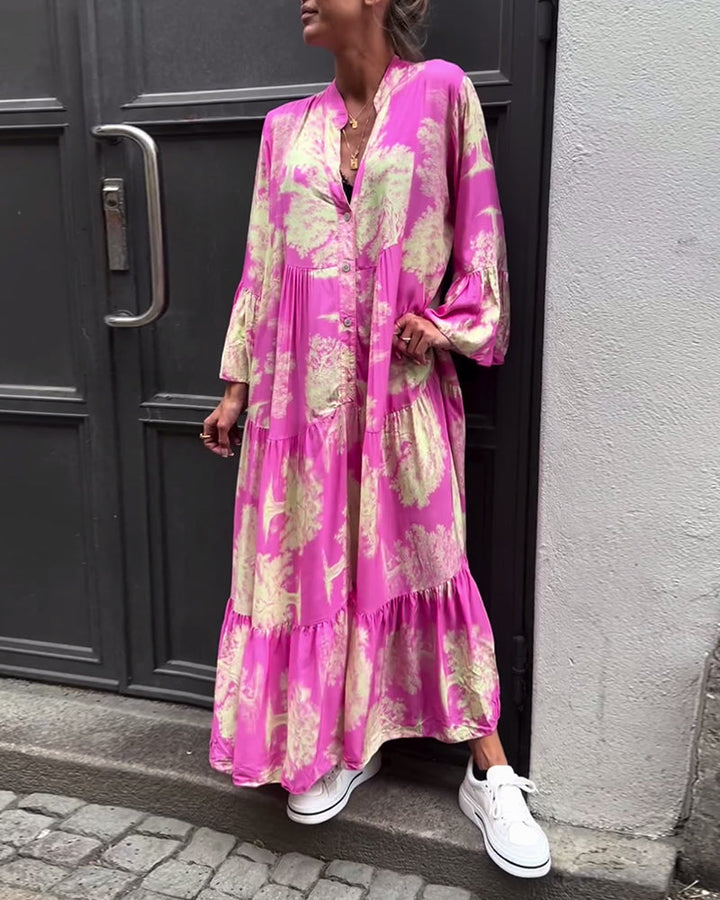 Aya – Abito Patchwork Boho con Maniche a Campana
