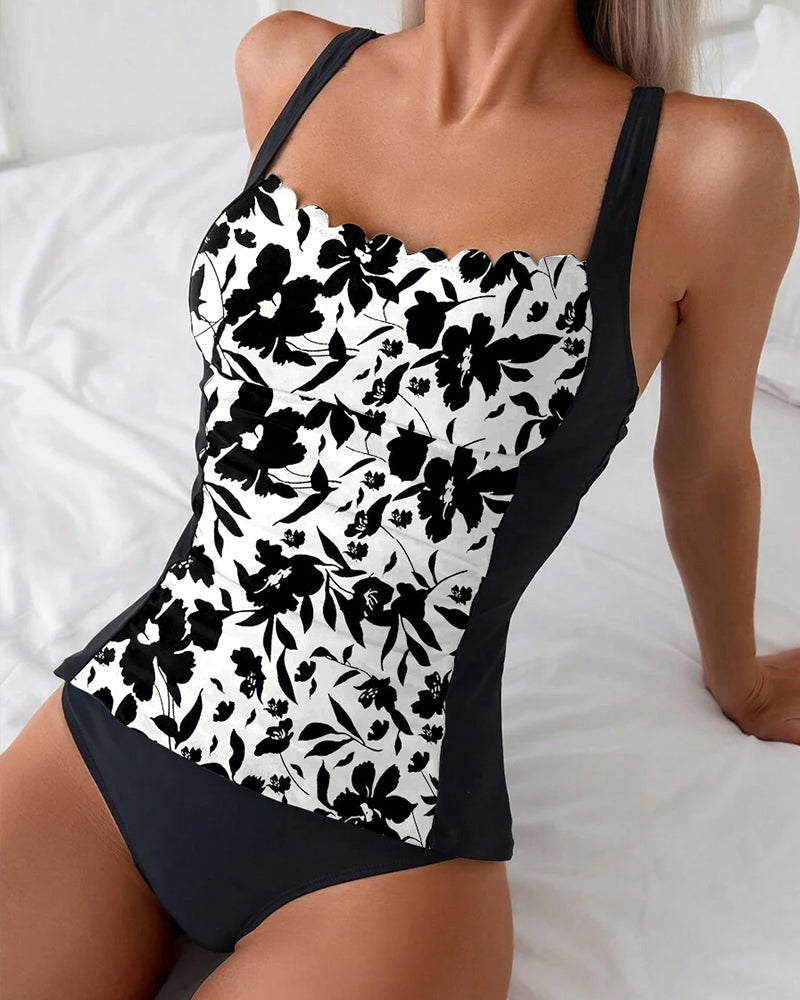 Vélya – Tankini Stampato con Schiena Scoperta