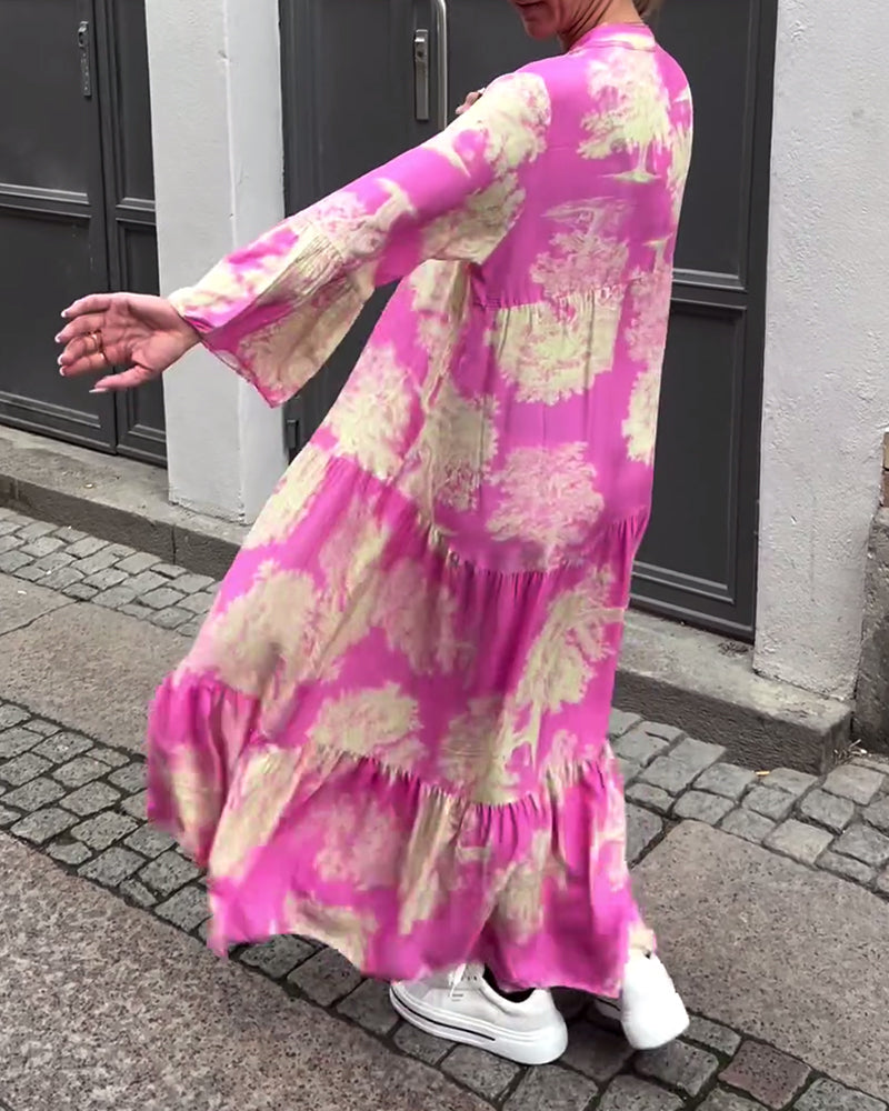 Aya – Abito Patchwork Boho con Maniche a Campana