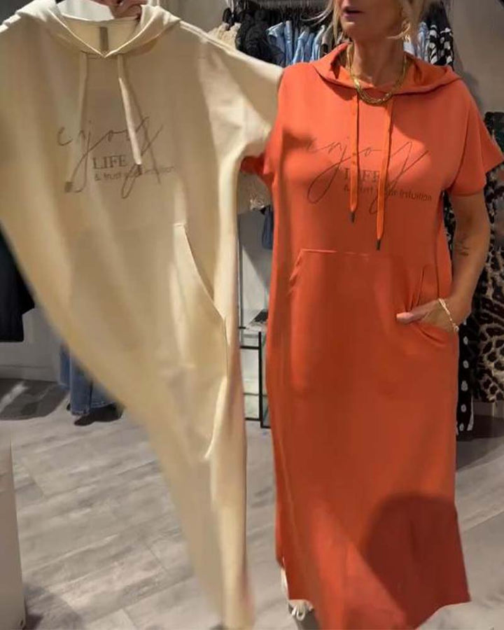 Kéria – Vestito Casual con Cappuccio – Coulisse e Tasche Funzionali