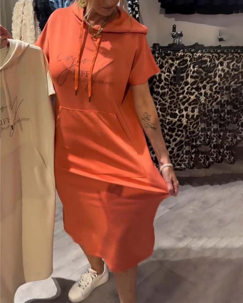 Kéria – Vestito Casual con Cappuccio – Coulisse e Tasche Funzionali