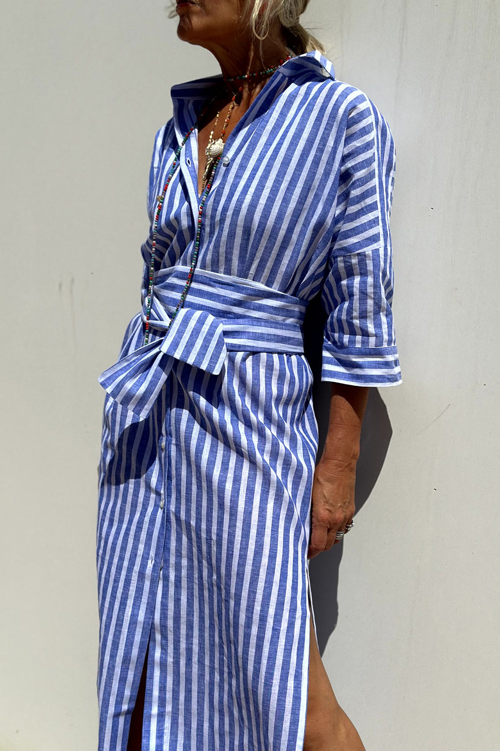 Liora – Abito-Camicia Elegante a Righe