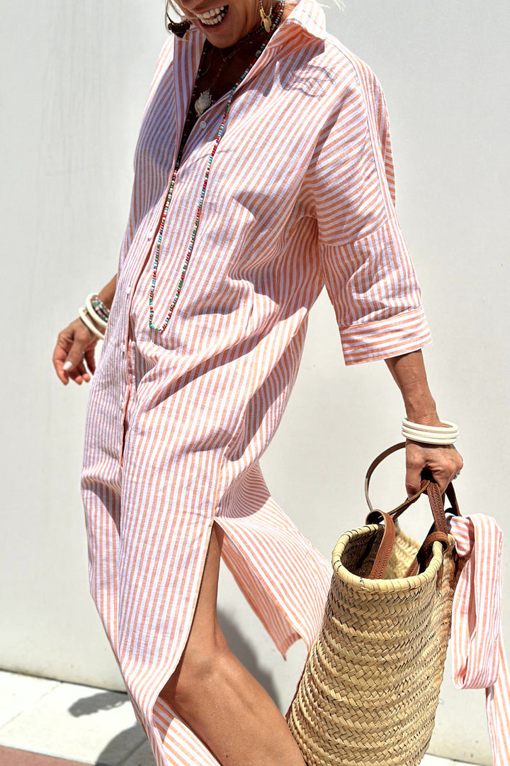 Liora – Abito-Camicia Elegante a Righe