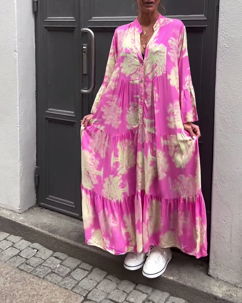Aya – Abito Patchwork Boho con Maniche a Campana
