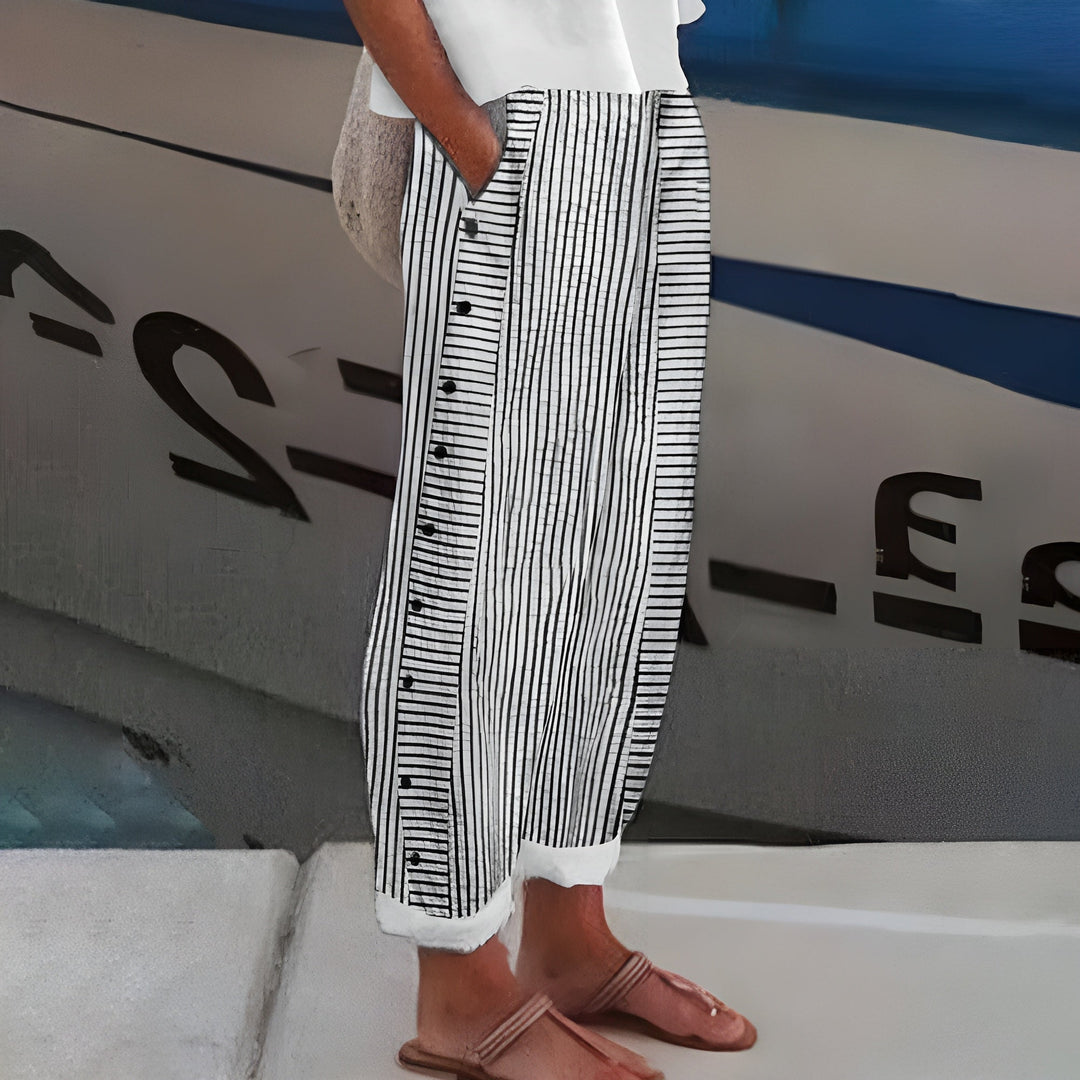 Viona – Pantaloni in Lino Casual con Vita Elasticizzata