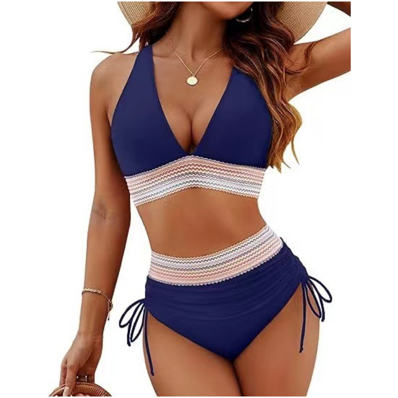 Soléa – Bikini Halter 2 Pezzi – Vita Alta con Cintura Retrò